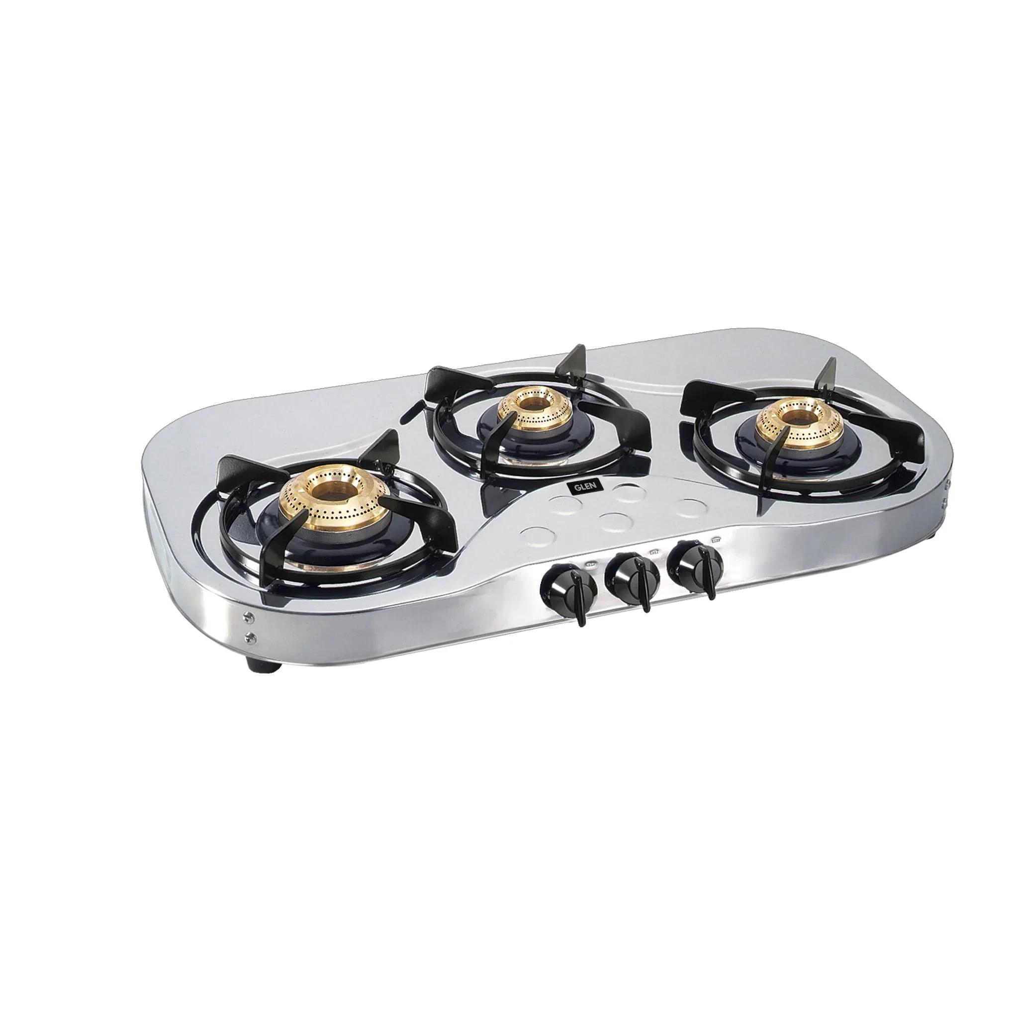 3 Burner Stainless Steel Gas Stove with High Flame Brass Burner (CT1035SSHFBB) - Manual/Auto Ignition
