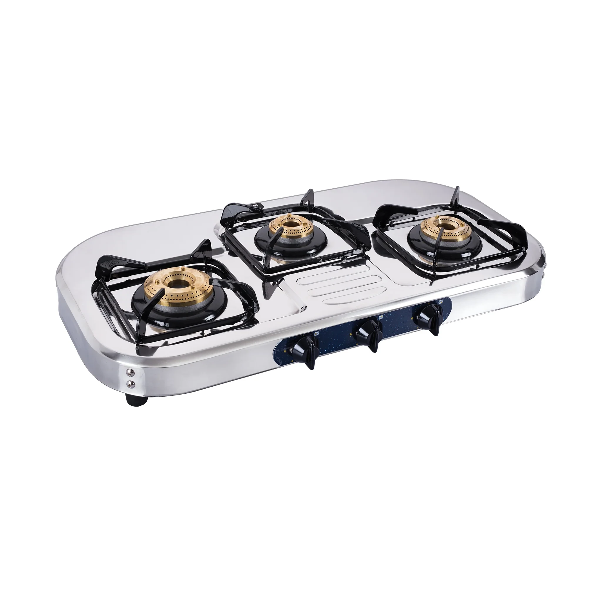 3 Burner Stainless Steel Gas Stove with High Flame Brass Burner (CT1037SSHFBB)
