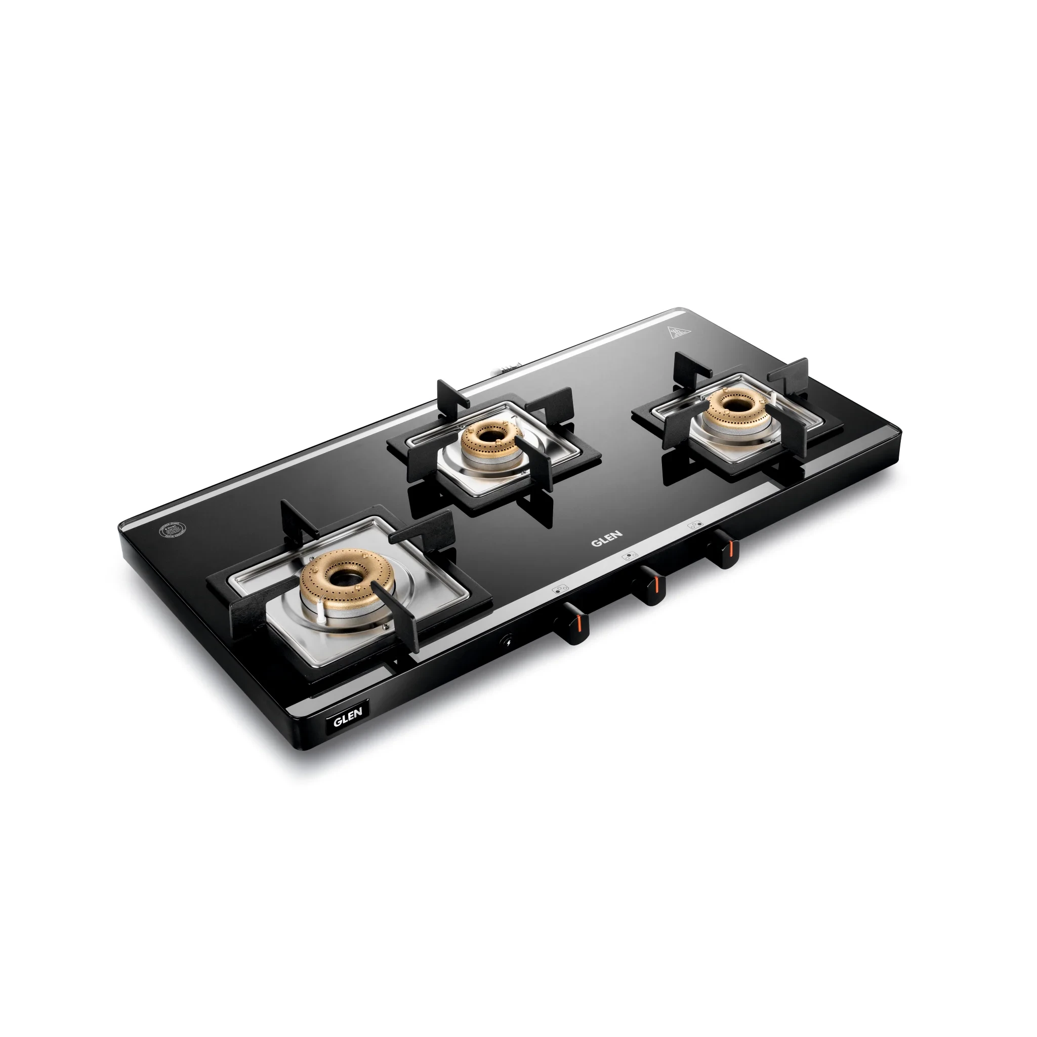 3 Burner Ultra Slim Mirror Glass Gas Stove with High Flame Forged Brass Burner - Manual / Auto Ignition (CT1035USMI)