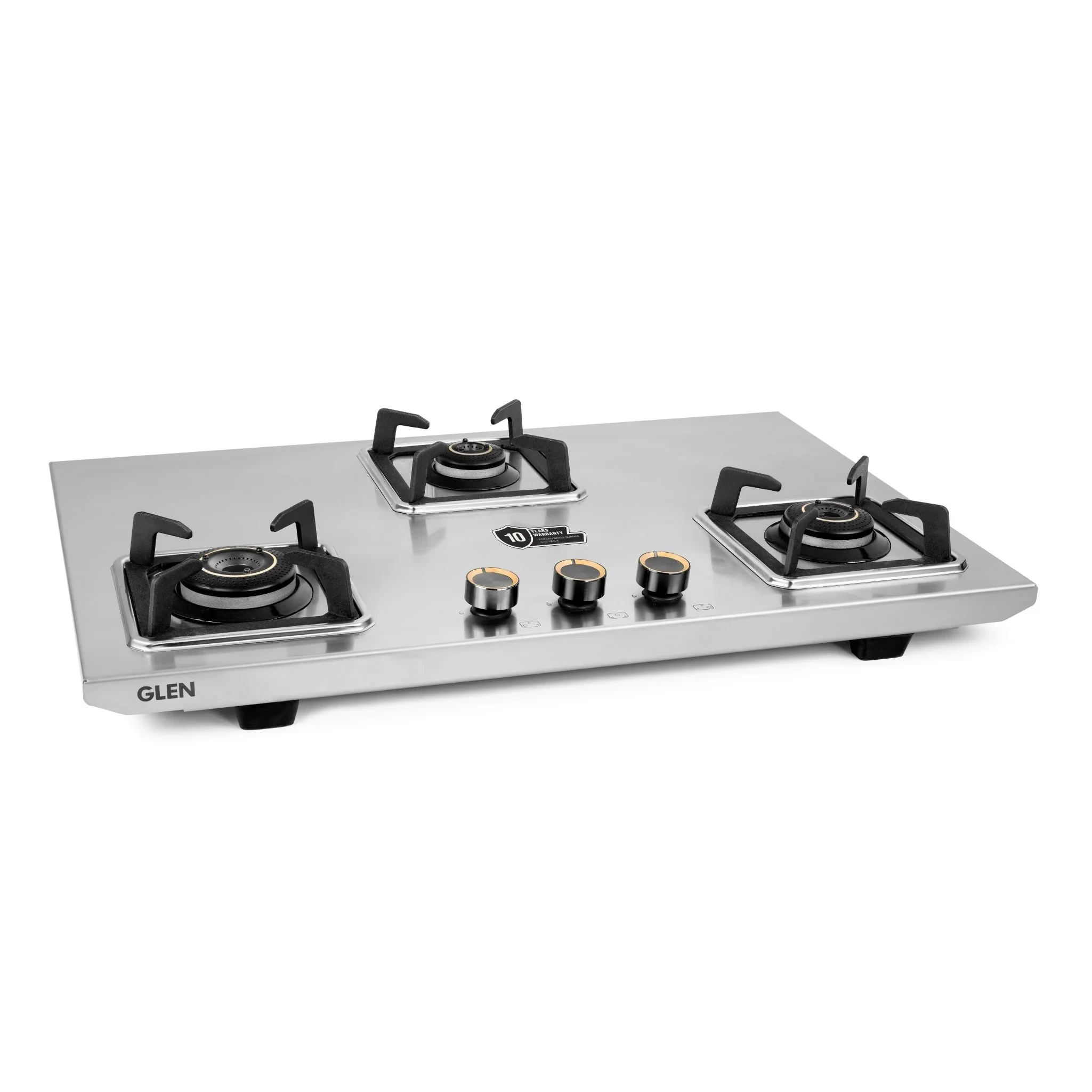 3 Burner Ultra Tuff Stainless Steel Gas Stove with High Efficiency Forged Brass Burners, Top Knobs - Manual/Auto Ignition (CT1053UTTNDTSS)