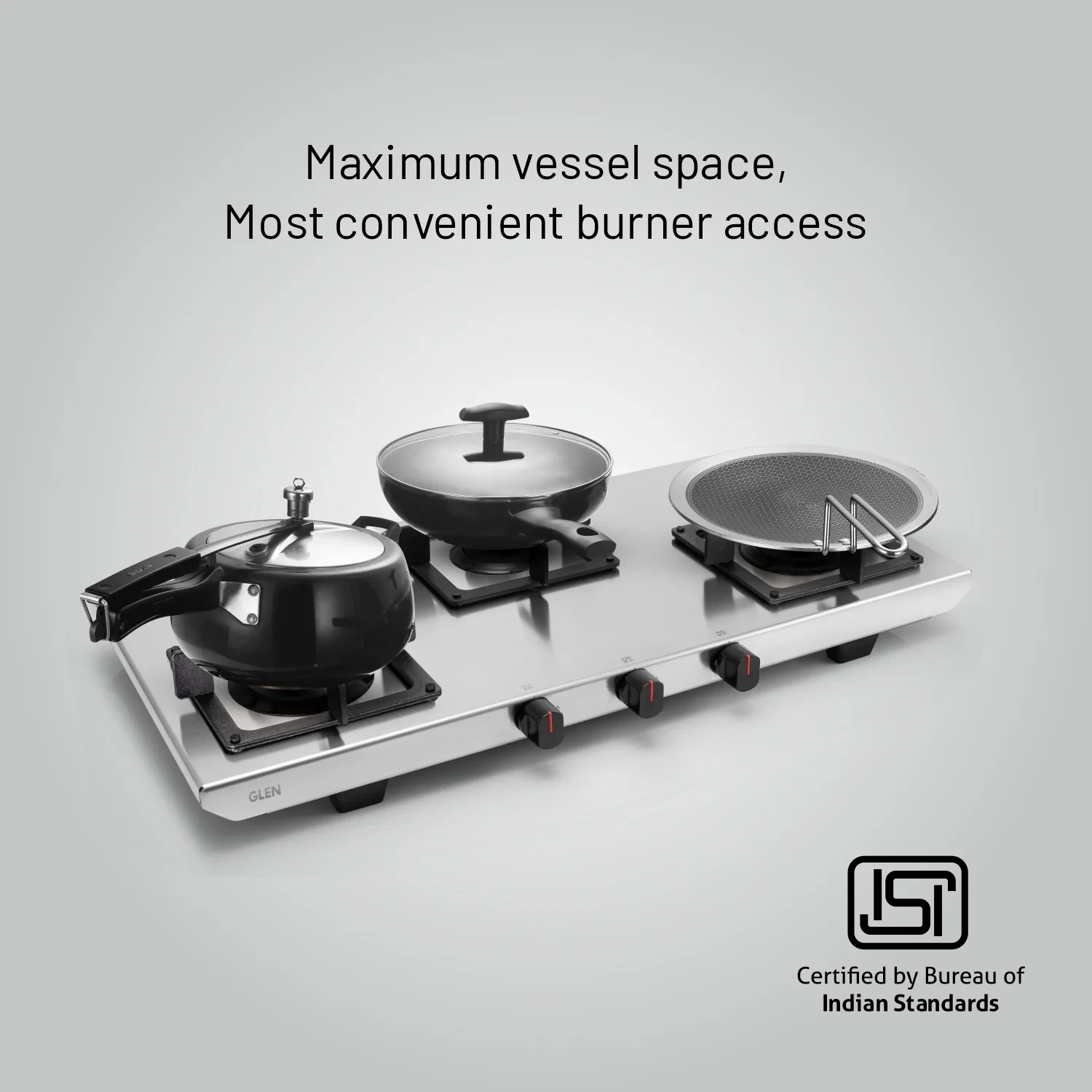 3 Burner Ultra Tuff Stainless Steel PNG Gas Stove with Forged Brass Burner (CT1053UTSSPN)