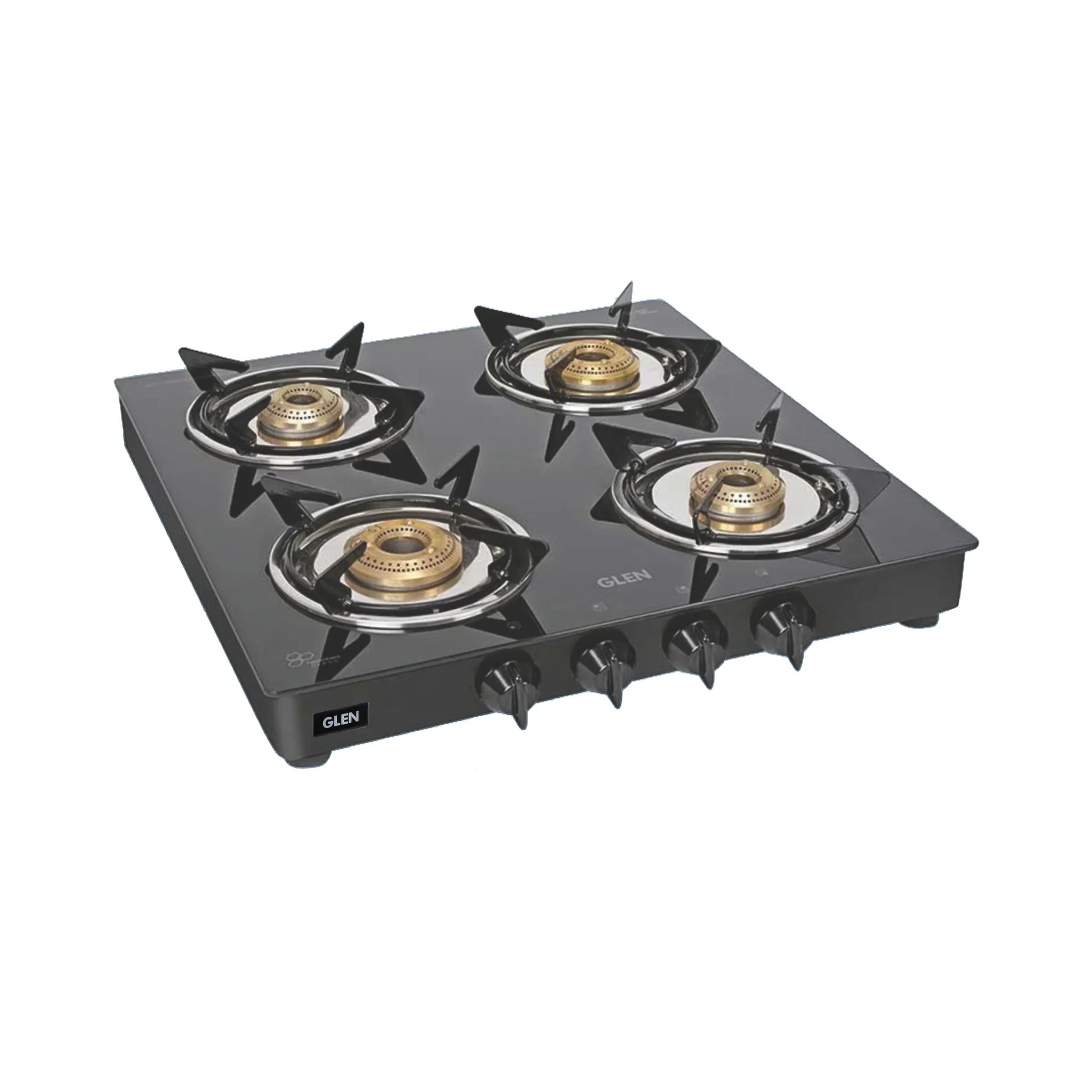 4 Burner Glass Gas Stove Junior with Brass Burners Black (CT1040GTXLJUBBBL)