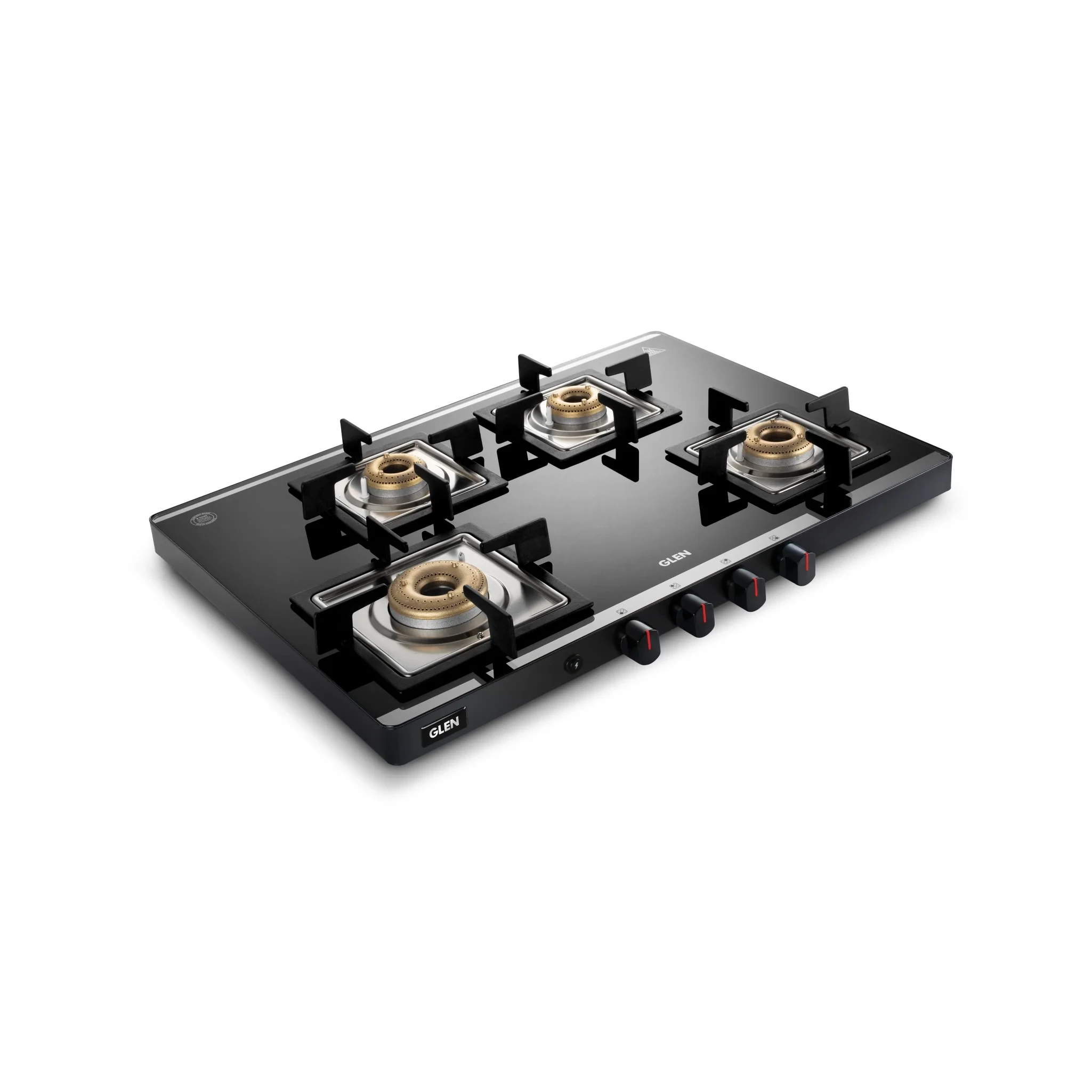 4 Burner Ultra Slim Mirror Glass Gas Stove 1 High Flame 3 Forged Brass Burner - Manual / Auto Ignition (CT1047USMI)