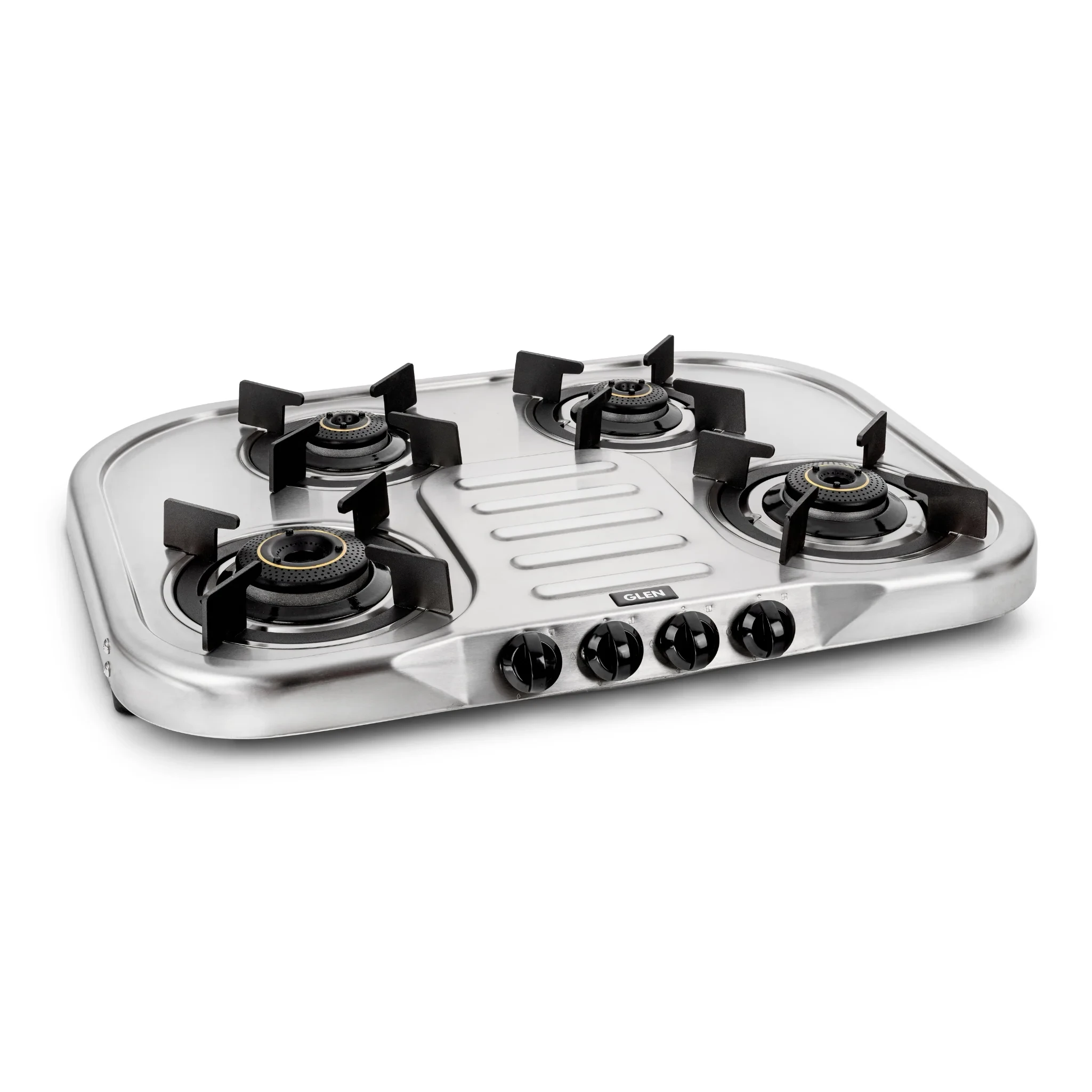 4 Burner Ultra Slim Stainless Steel Gas Stove Extra Wide 1 High Flame 3 Forged Brass Burners - CT1047USDTSS