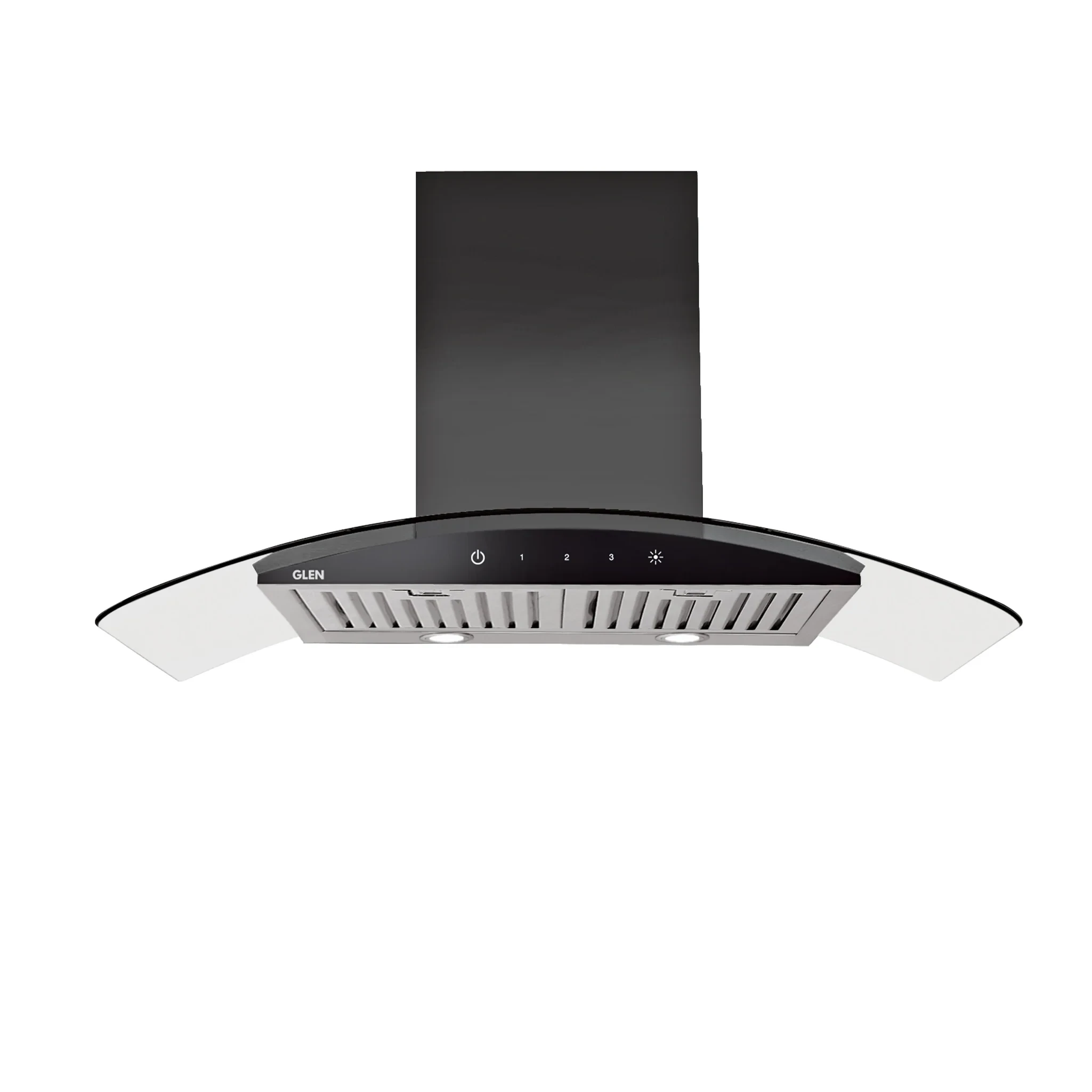 Kitchen Chimney Curved Glass with Touch Sensor Baffle filter 90cm 1250 m3/h - Silver (6071 TS 90)