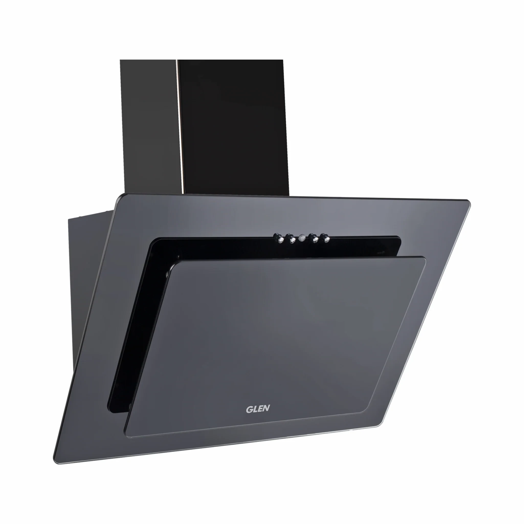 Kitchen Chimney Vertical Glass with Push Buttons 90cm 1100 m3/h- Black (6079 PB)