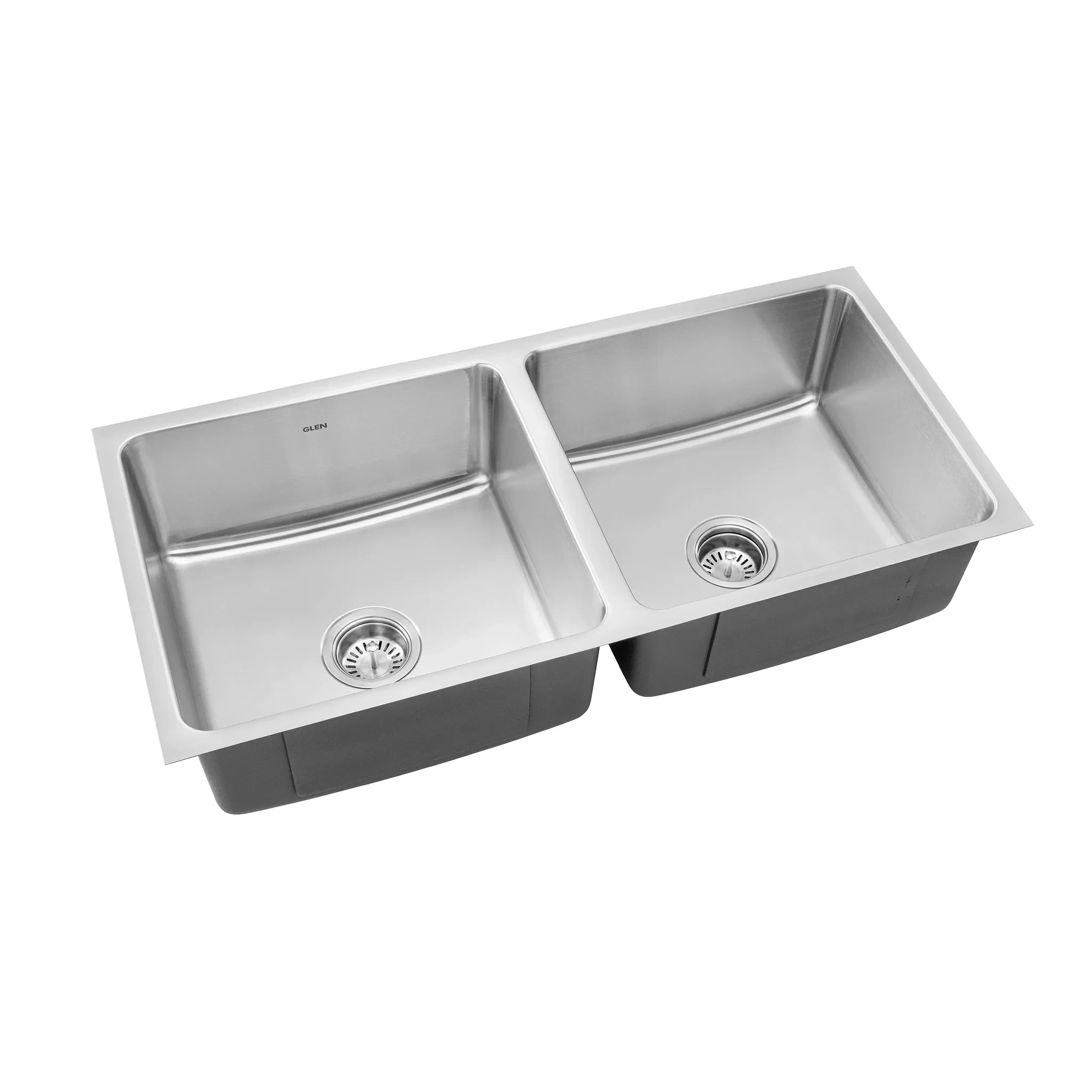 Stainless Steel Grade 304 Sink for Kitchen, Double Bowl Press Sink 37x18x9 inches, Matte Finish (KS-SP37189DBM)