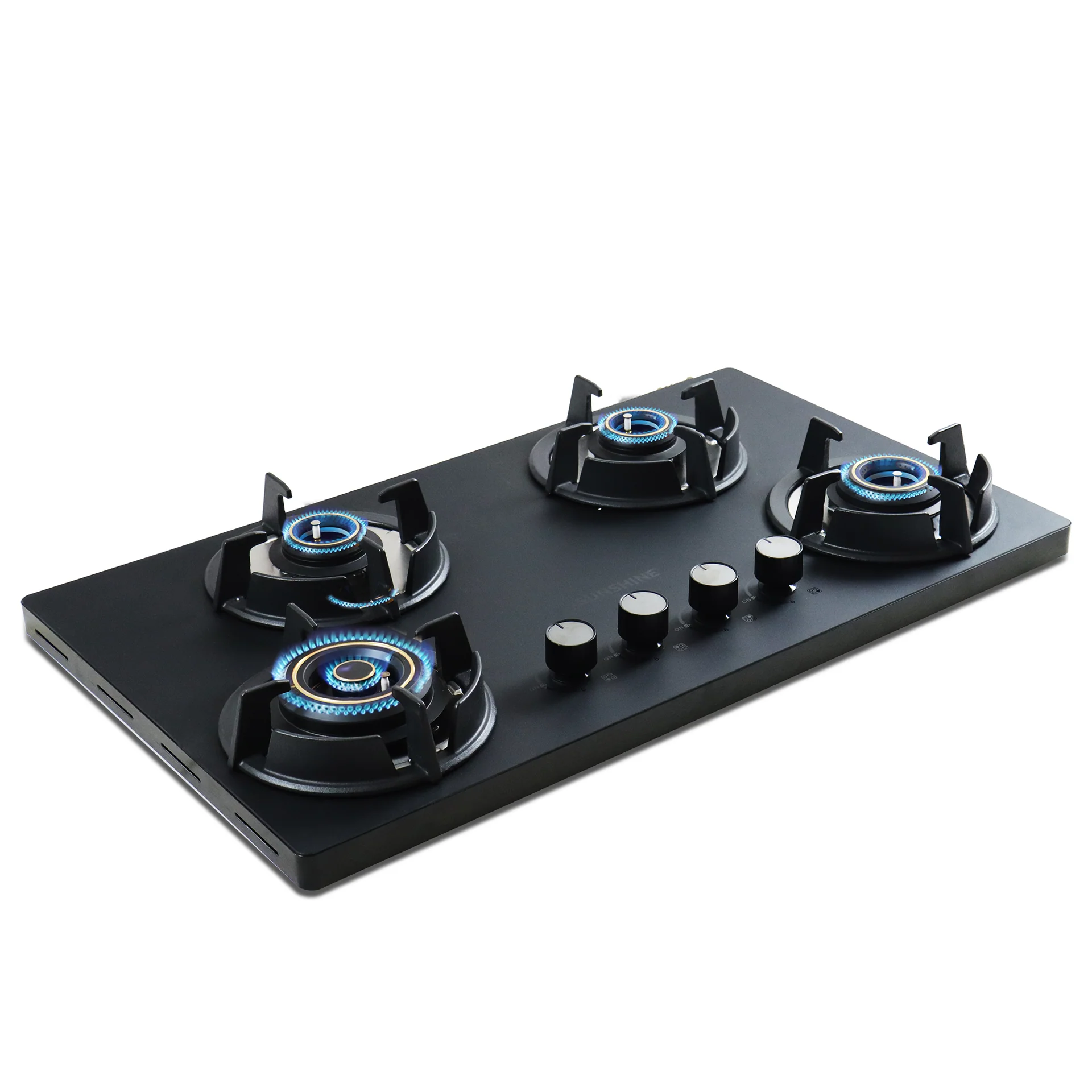 Sunshine Carnival Plus 764 Brass Burner Matt Finish Super Slim Tablet Hob 4 Burner Auto Ignition