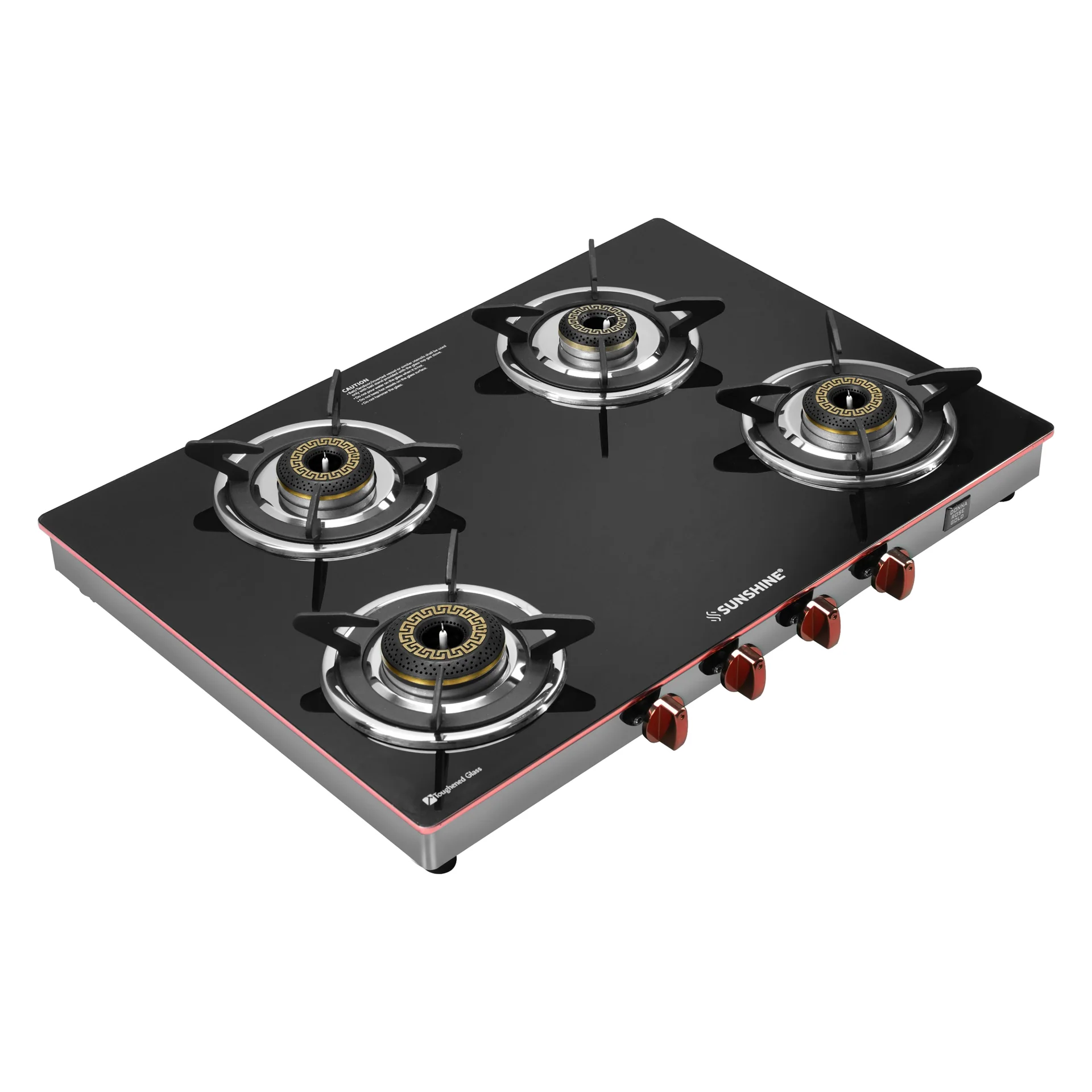 Sunshine Donna 4 Burner Gas Stove Manual Ignition (Glass Top, 2 years warranty)