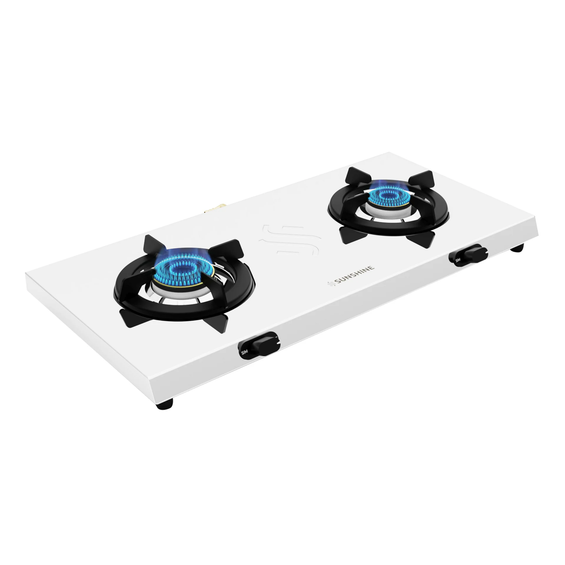 Sunshine Falcon Ultra Slim Stainless Steel Cooktop, ISI Certified Manual Ignition 2 Burner Gas Stove
